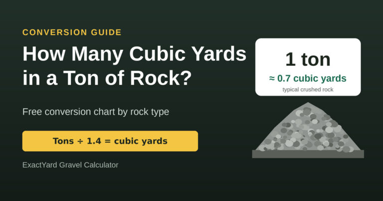 How many cubic yards in a ton of rock ?